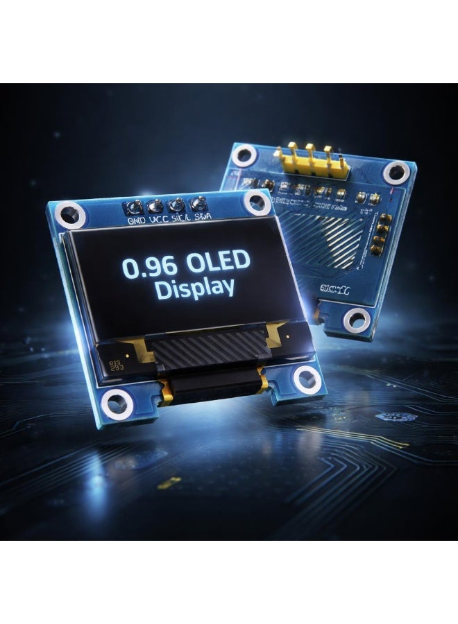 robotgcc 0.96 Inch OLED Display Module 128x64 IIC LCD Screen for Arduino Raspberry Pi ESP32 STM32 Smart Electronics, Low Power OLED Display, SSD1306 Graphic Module, Wide Viewing Angle Display for DIY Robotics, IoT, STEM Learning and Embedded Projects - Image 2