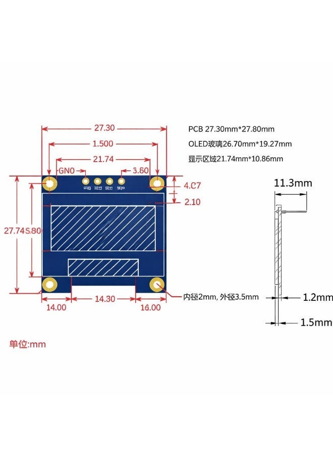 robotgcc 0.96 Inch OLED Display Module 128x64 IIC LCD Screen for Arduino Raspberry Pi ESP32 STM32 Smart Electronics, Low Power OLED Display, SSD1306 Graphic Module, Wide Viewing Angle Display for DIY Robotics, IoT, STEM Learning and Embedded Projects - Image 4
