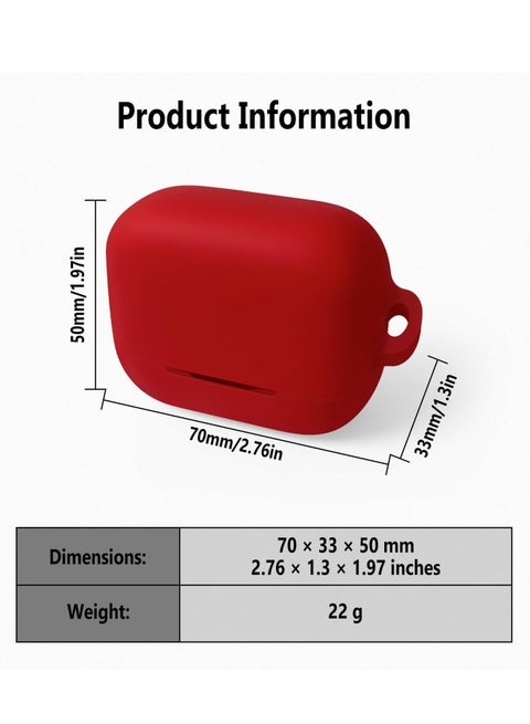 Custodia in silicone altoparlante Bluetooth per Anker Soundcore Motion +, custodia da viaggio in gomma portatile impermeabile con moschettone (Rosso