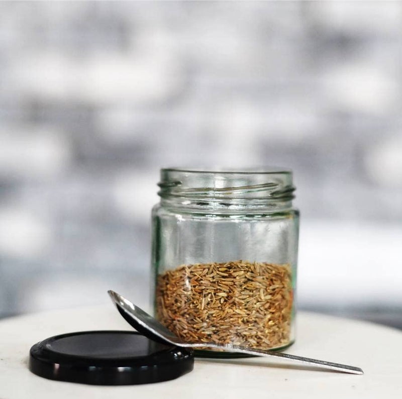 Jetwals Glass Jar AirTight Storage Container For Kitchen Glass Jar For Spices Grains Glass Jars glass jar 200ml spoon Set of 10 - Image 4