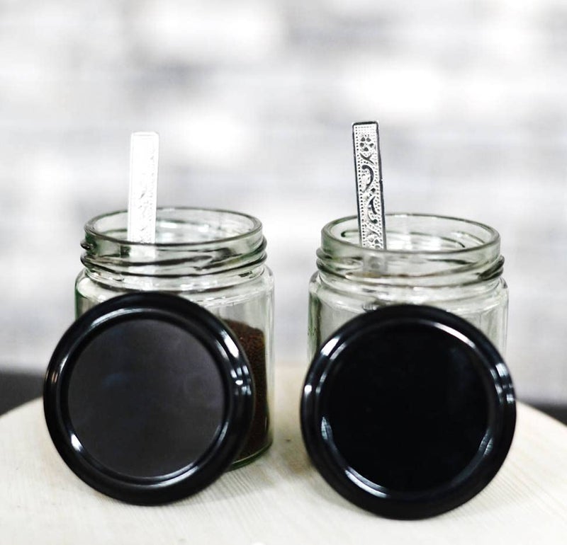 Jetwals Glass Jar AirTight Storage Container For Kitchen Glass Jar For Spices Grains Glass Jars glass jar 200ml spoon Set of 10 - Image 2