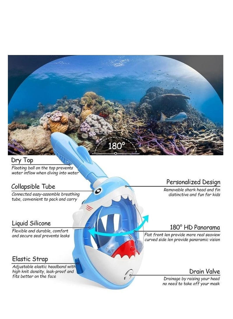 Furtey - Shark Sharp Snorkeling Mask for Kid HD Seaview Anti Fog Anti Leak Diving Mask , Diving Goggles , Swimming Equipment , Waterproof and Fogproof - Image 1
