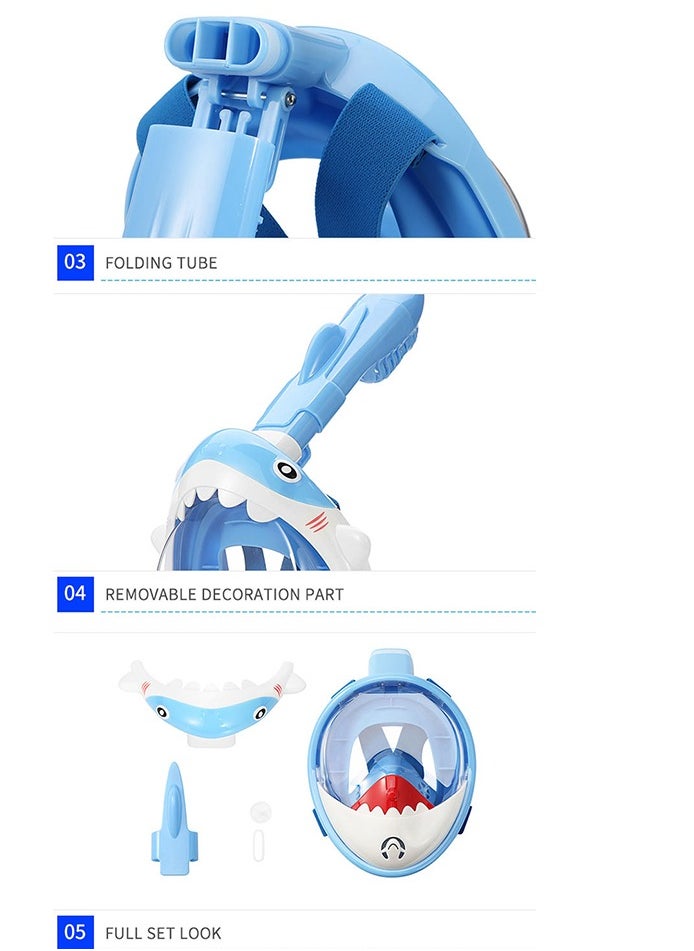 Furtey - Shark Sharp Snorkeling Mask for Kid HD Seaview Anti Fog Anti Leak Diving Mask , Diving Goggles , Swimming Equipment , Waterproof and Fogproof - Image 1