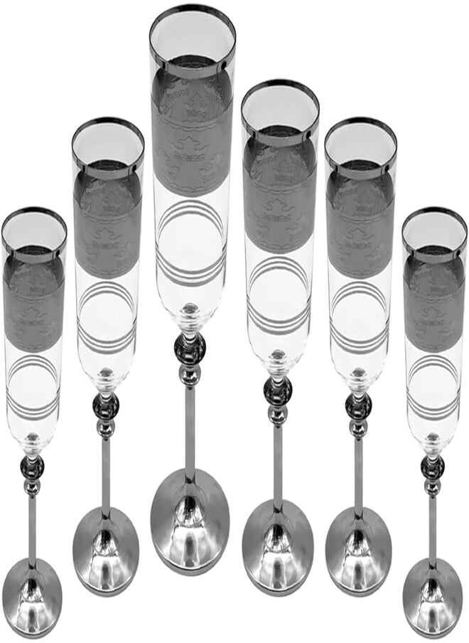 segaey Segaey Lucy's Platinum Glass Czech 143692/6 Pcs/Elegant design, Trusted Brand, attractive shape of smoothies, Juices, Cocktails/High Quality Materials 