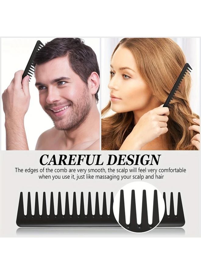 3pcs Black Hair Comb Set Wide And Fine Tooth Detangling Anti Static Heat Resistant - Image 3
