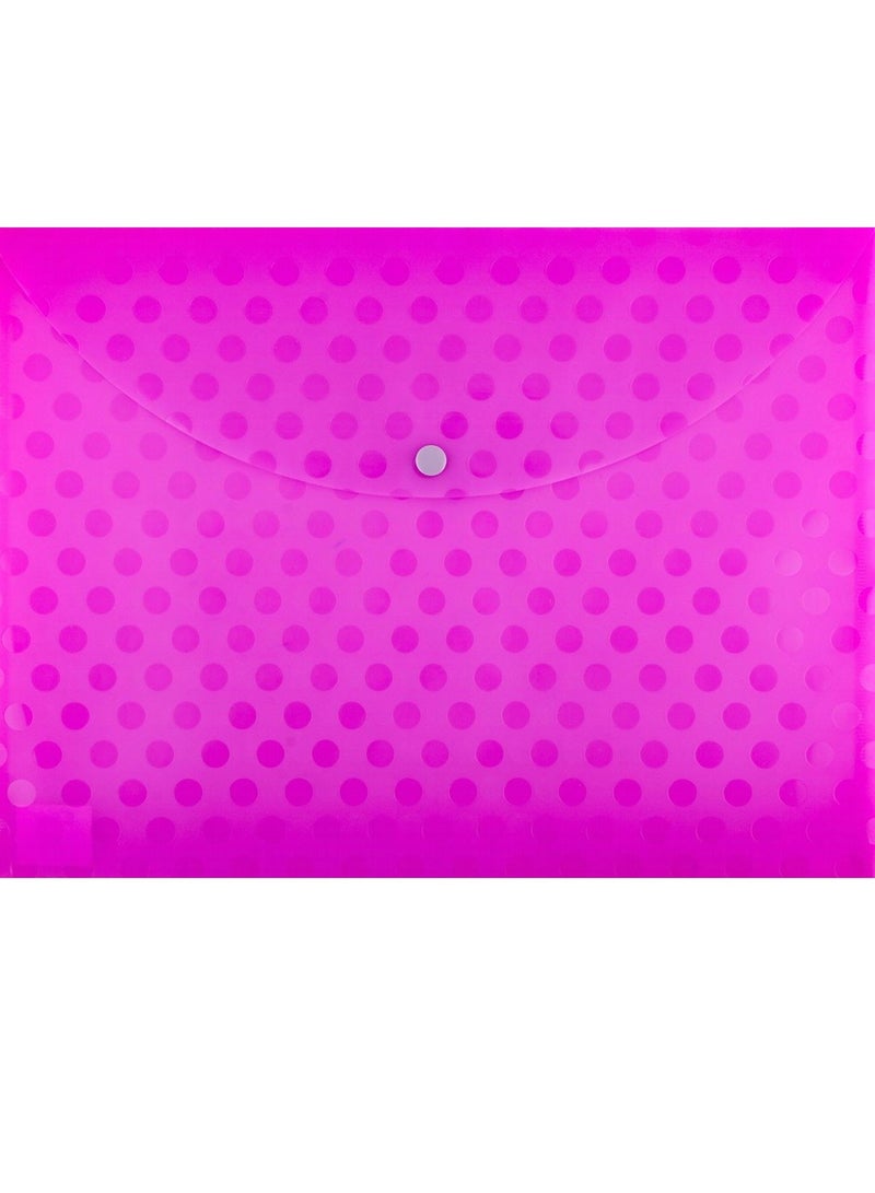 CLIPP 12-Piece Clear Document Bag With Button Closure Violet - Image 2