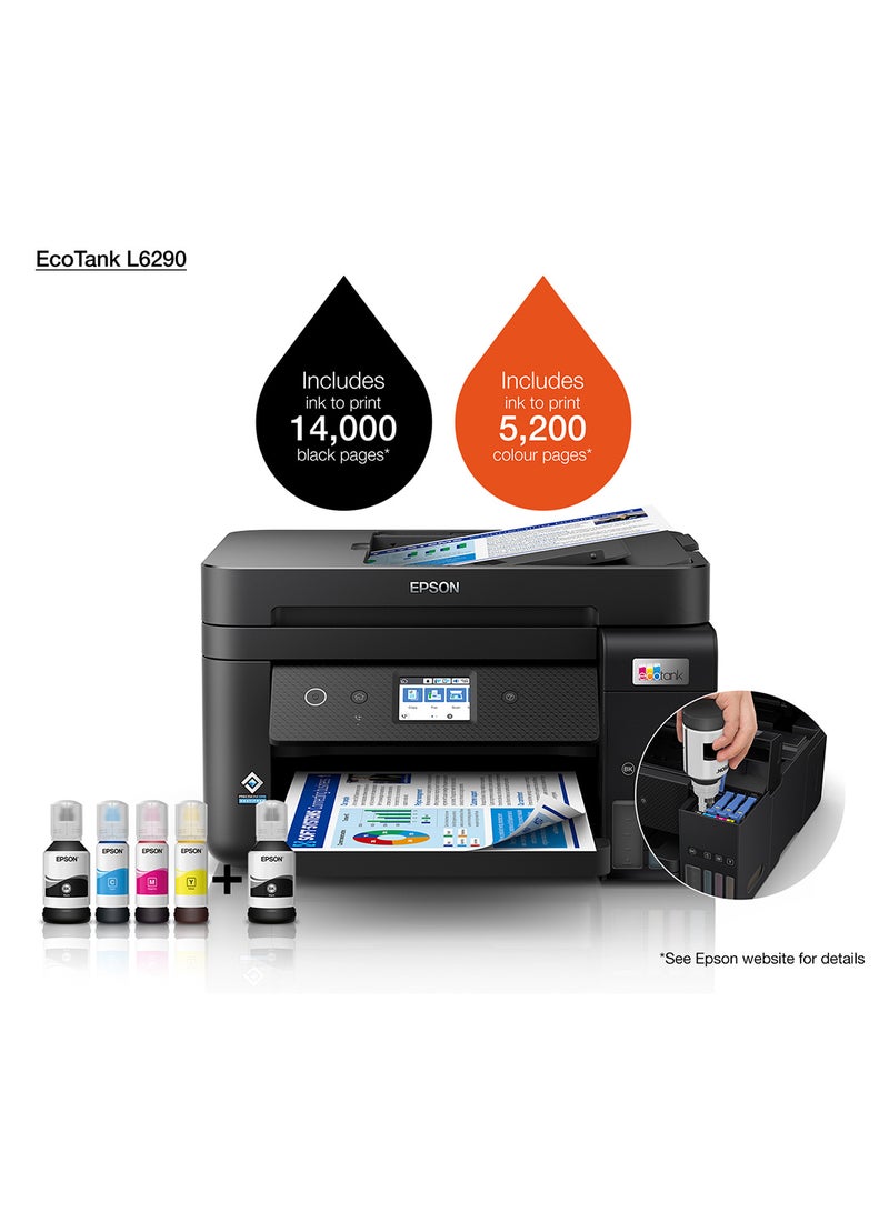 EPSON Ecotank L6290 Office Ink Tank Printer A4 Colour 4-In-1 Printer With ADF, Wi-Fi And Smart Panel Connectivity And Lcd Screen Black - Image 5