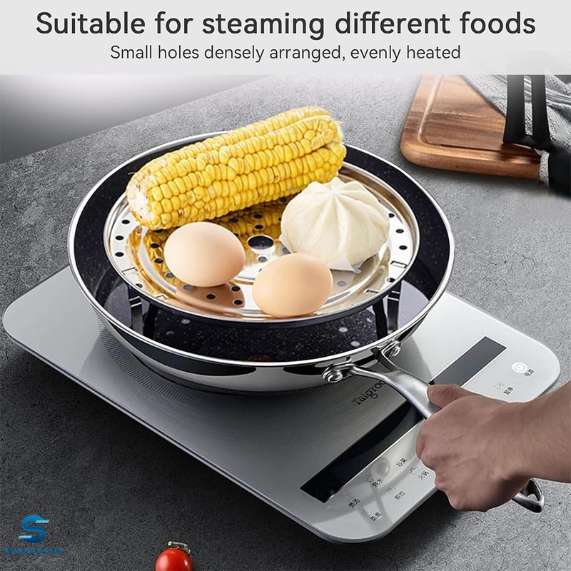 SHREESAMP SHREESAMP Versatile Stainless Steel Steaming Rack with Removable Legs: Enhance Your Steamer for Perfectly Cooked Meals, Steaming Tray Insert Kitchen Accessories [20x20x6 CM] (2 Pcs)  - Image 5