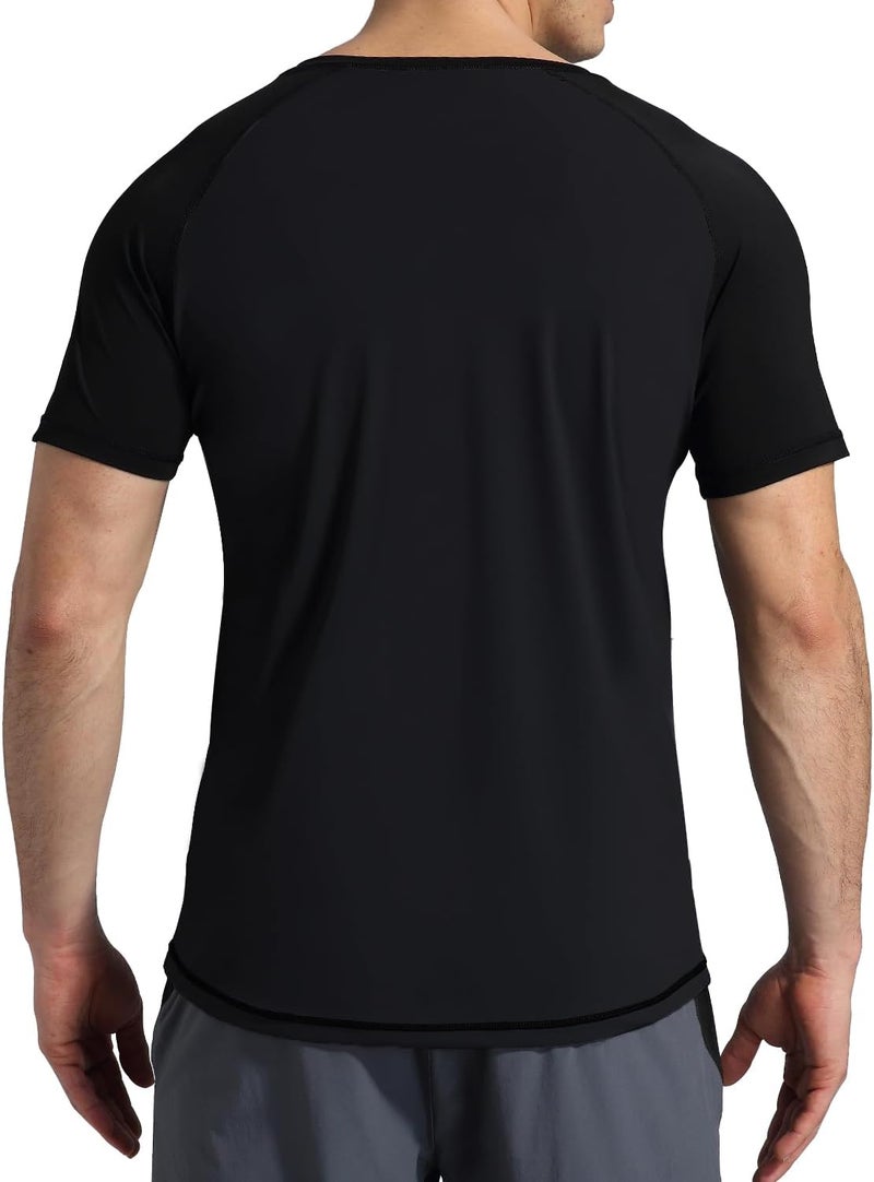 VAYAGER Men's Swim Shirts Rash Guard UPF 50+ T Shirts Quick Dry Loose Fit Water Surfing Shirt - Image 2
