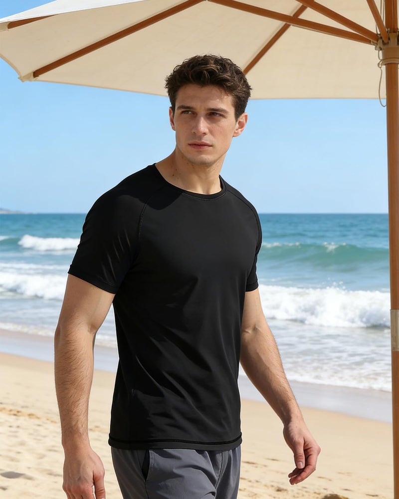 VAYAGER Men's Swim Shirts Rash Guard UPF 50+ T Shirts Quick Dry Loose Fit Water Surfing Shirt - Image 5