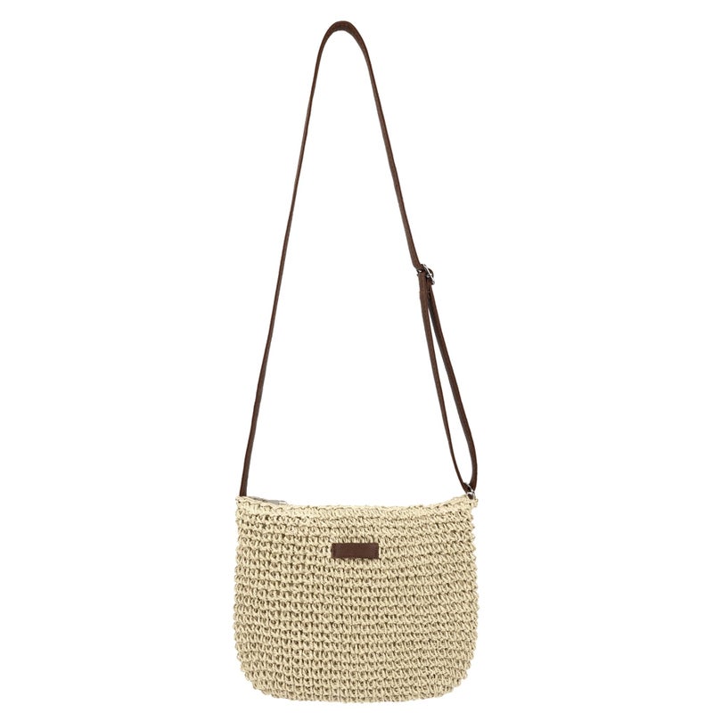 Youjaree Straw Crossbody Bag for Women Handmade Woven Beach Bag Vacation Shoulder Handbag Purse for Summer (Beige) - Image 1