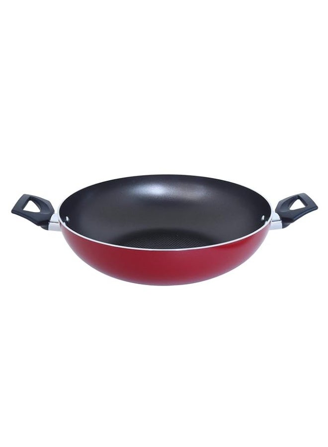 Meyer Safecook Aluminium Nonstick Kadai | Non Stick kadai | Kadai for deep frying | Kadhai aluminium | Induction cookware, Red, 26cm - Image 2