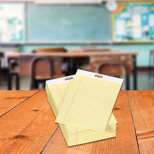 School Smart دفتر قانوني صغير من سكول سمارت، 5 × 8 بوصات، 50 ورقة لكل منها، أصفر كناري، عبوة من 12 - Image 2