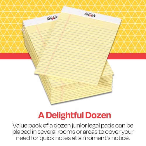School Smart دفتر قانوني صغير من سكول سمارت، 5 × 8 بوصات، 50 ورقة لكل منها، أصفر كناري، عبوة من 12 - Image 4