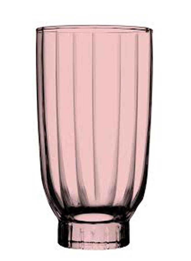 Pasabahce 6 Piece Amore Highball Glass Set 400 cc Pink - Image 1