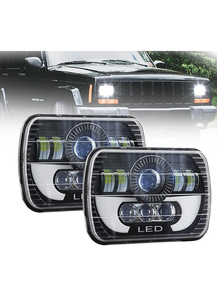 MR.SMART Mr Smart LED Headlights, 7-inch Square, 6000K White, 50000-Hour Lifespan, Temperature Resistant, 2-Pack  - Image 1