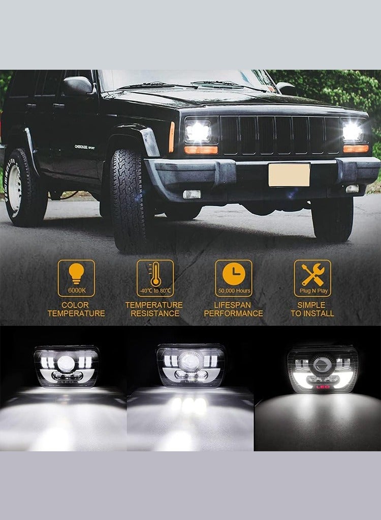MR.SMART Mr Smart LED Headlights, 7-inch Square, 6000K White, 50000-Hour Lifespan, Temperature Resistant, 2-Pack  - Image 2