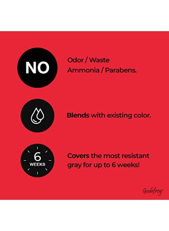 Godefroy Hair Color Kit For Spot Coloring, Covers Up Gray Hairs, Dark Brown, 4-Application Kit  - Image 3