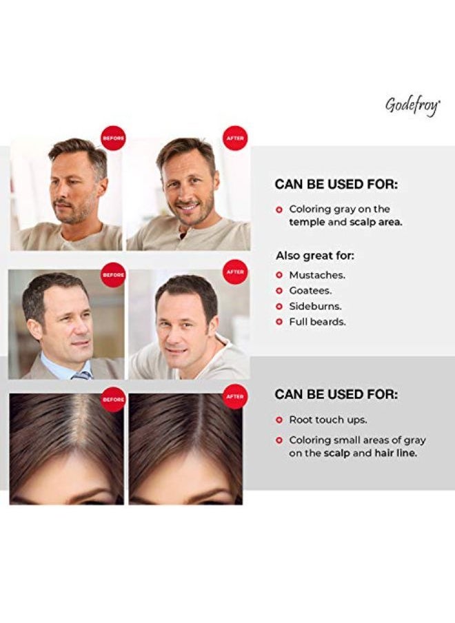 Godefroy Hair Color Kit For Spot Coloring, Covers Up Gray Hairs, Dark Brown, 4-Application Kit  - Image 2