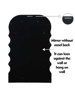 Bluejw Aesthetic Wave Pattern Irregular Frame Mirror, Decorative Desk Wall Mirror for Living Room Bedroom Hallway Home Decor (Black)  - Image 4