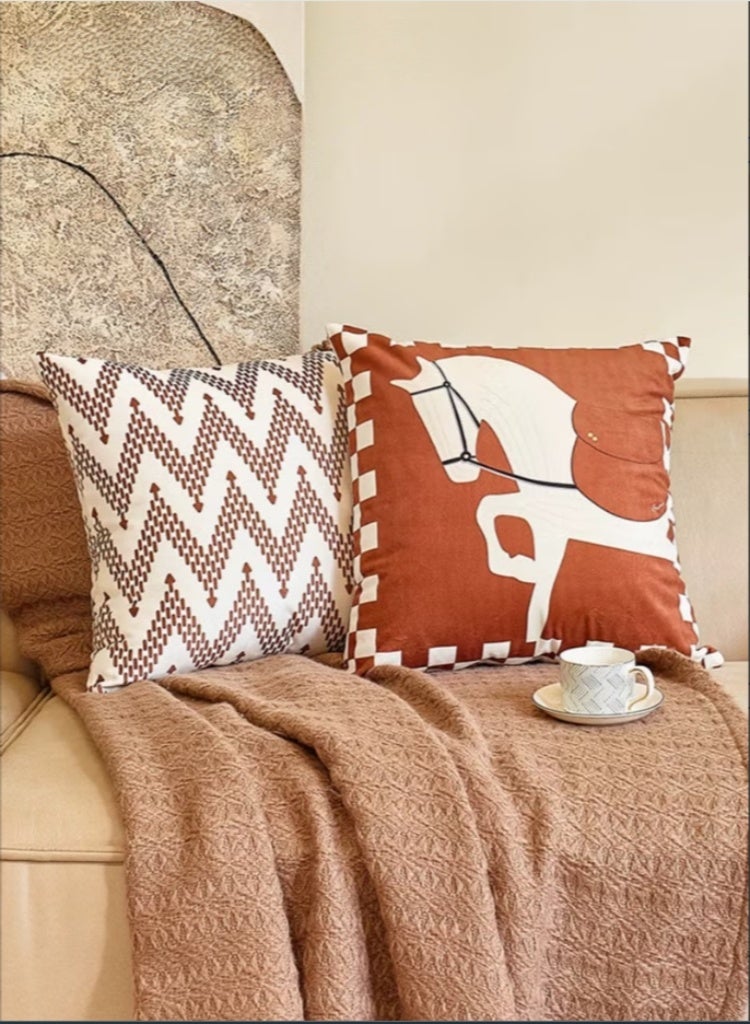 Pillow Covers Set of 4, Throw Pillow Cover, Maillard style Cushion Covers 45cm x 45cm,For Living Room Sofa Couch Bed Pillowcases 18x18 inches（Double sided pattern） - Image 3