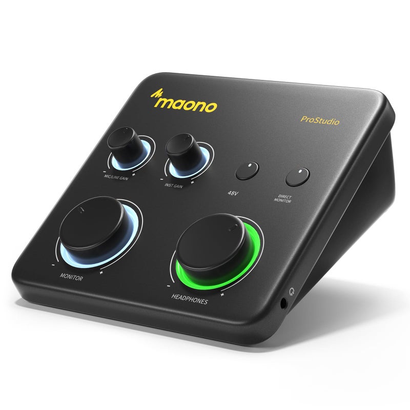 MAONO USB Audio Interface for PC: Interface with XLR Input 24-bit/192kHz Routing Software LOOPBACK ASIO Driver for Recording Music, Home-Studio, Guitar, Podcast, Streaming, DAW(PS22 Lite Black) - Image 1