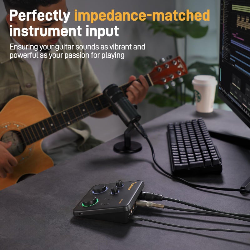 MAONO USB Audio Interface for PC: Interface with XLR Input 24-bit/192kHz Routing Software LOOPBACK ASIO Driver for Recording Music, Home-Studio, Guitar, Podcast, Streaming, DAW(PS22 Lite Black) - Image 5