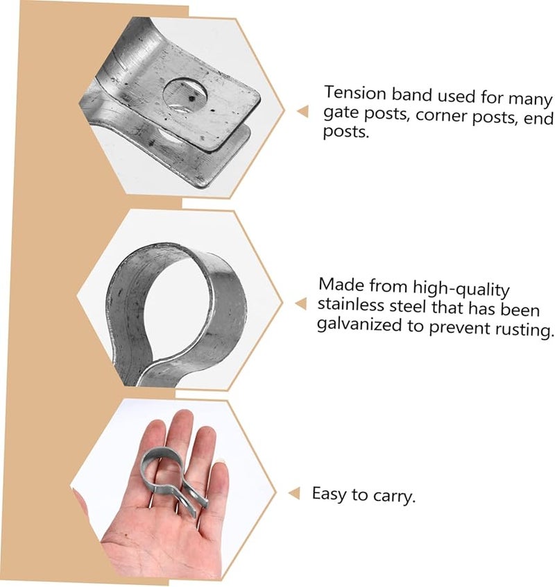 Stainless Steel Fence Tension Bands 10pcs 3 4inch For Chain Link Fence Brace - Image 3