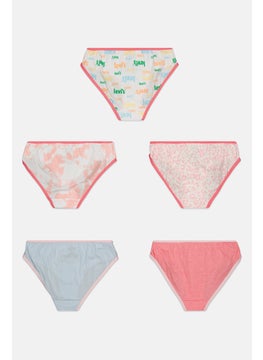 Levi's Kids Girl 5 Pack Allover Print Underwear, White  - Image 2