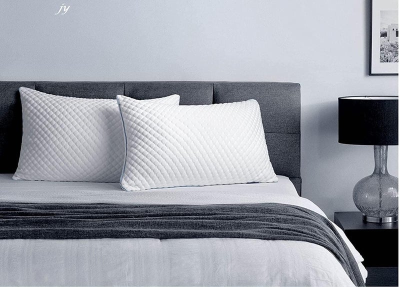 9villa Microfiber Pillow Cooling Side Sleeper Pillow Hotel Bed Pillows Set of 2 for Sleeping Antiq White with Stomach Size 17 * 27 inch - Image 2
