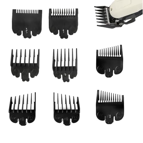 GCFTIFF 8pcs Guide Comb Set, Professional Hair Clipper Guards Cutting Guides Fits for Most Clippers (46 * 38mm),Clipper Combs Replacement for Increased Cutting Performanc - Image 1