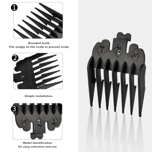 GCFTIFF 8pcs Guide Comb Set, Professional Hair Clipper Guards Cutting Guides Fits for Most Clippers (46 * 38mm),Clipper Combs Replacement for Increased Cutting Performanc - Image 3