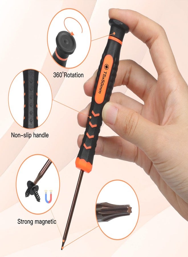 جوريست مفك براغي دقيق فردي من JOREST، T5 Torx Security مع Spudger، أداة لأجهزة PS3/4/5، وSwitch، وXbox، وWii، والكمبيوتر المحمول، وMacbook، وما إلى ذلك، لإصلاح وتنظيف واستبدال الأجزاء - Image 2