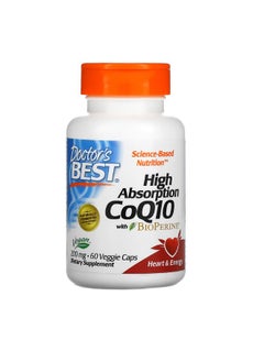 Doctor's Best High Absorption CoQ10 with BioPerine 200 mg 60 Veggie Caps  - Image 1
