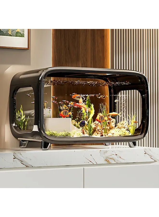 Brown Multifunctional Panoramic Desktop Fish Tank with Integrated Lighting - Image 2