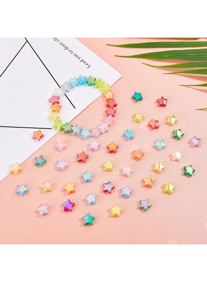350pcs Acrylic Star Beads Clear Transparent Jewelry Making Accessories Supplies for Women Girls DIY Earring Bracelet Necklace Charms Making Decoration Mixed AB Color - Image 5