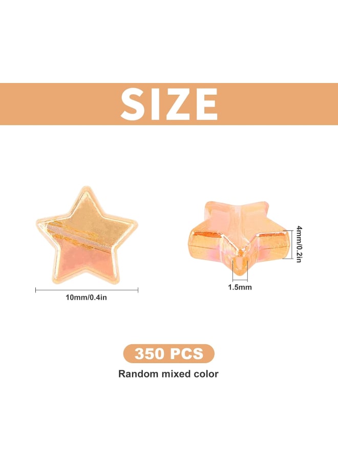 350pcs Acrylic Star Beads Clear Transparent Jewelry Making Accessories Supplies for Women Girls DIY Earring Bracelet Necklace Charms Making Decoration Mixed AB Color - Image 2