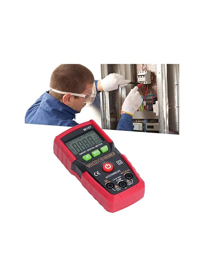 promass Digital Multimeter, Fully Automatic Multimeter, Voltage Tester, DC AC Voltmeter, Ohm Volt Amp Test Meter, Voltage Continuity Diodes Portable Multimeter for Testing (Red) - Image 5