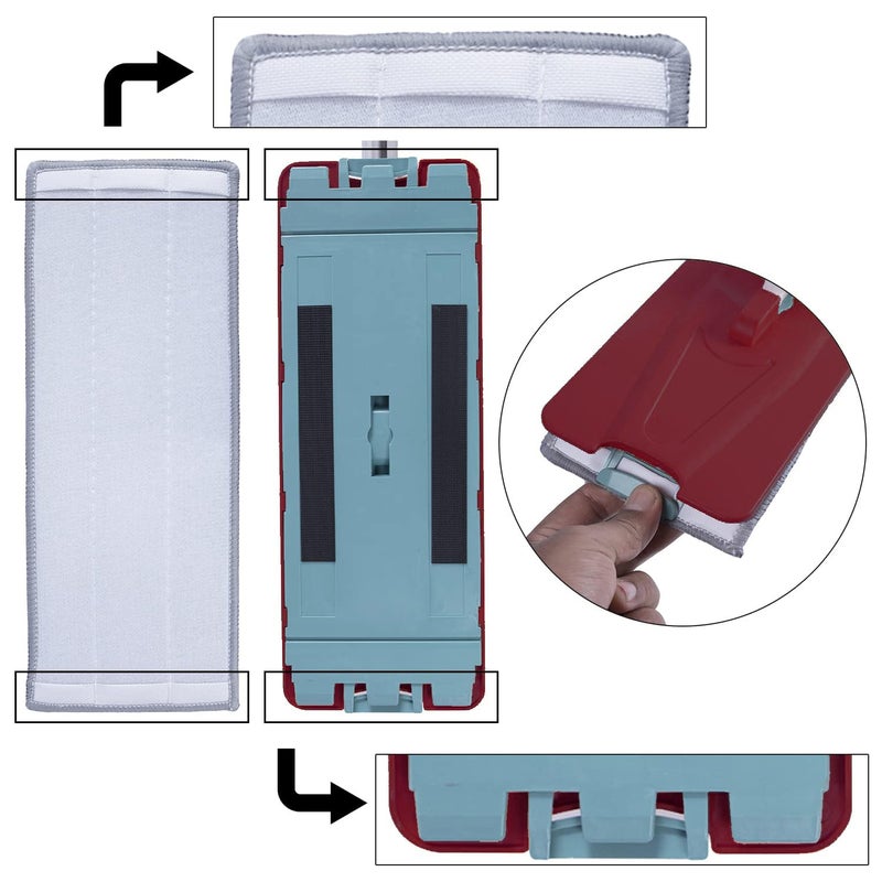 Upkaranwale Microfiber Cloth for Kitchen Kitchen Cleaning Cloth Kitchen Cloth dusting Cloth mop Refills for Floor Cleaning Small Bucket Mop Two Way Lock 32 X 12 CM 4 Pcs - Image 3