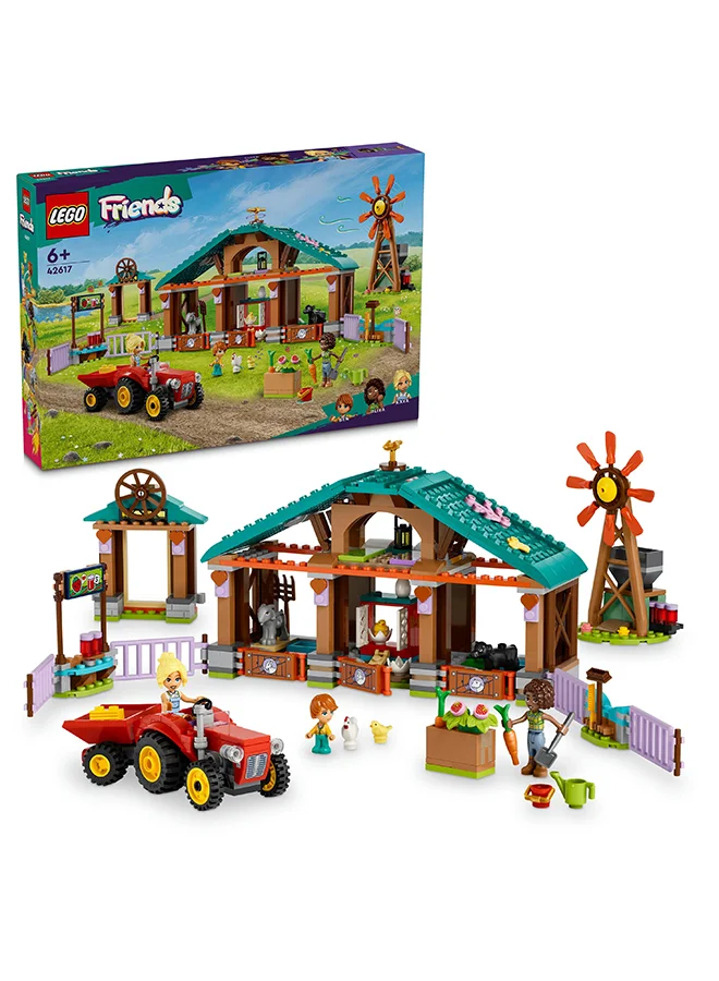 ليغو 42617 Friends Farm Animal Sanctuary Toy, Gift Idea For Kids, Girls And Boys Aged 6 Years And Over, Playset With 3 Character Figures And 5 Animals (489 Pieces)