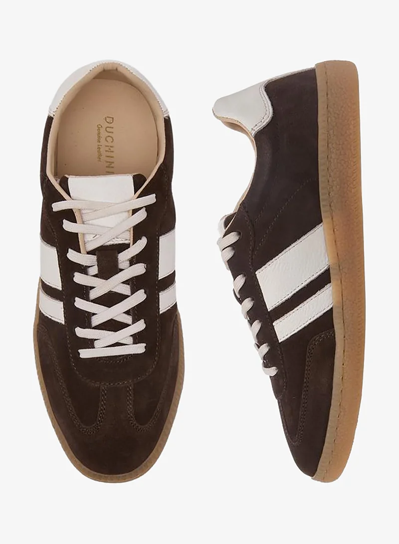 DUCHINI Women Lace-Up Leather Ankle Sneakers