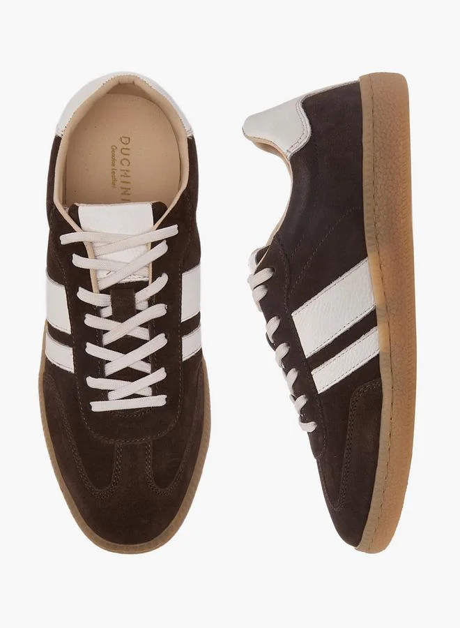 DUCHINI Women Lace-Up Leather Ankle Sneakers