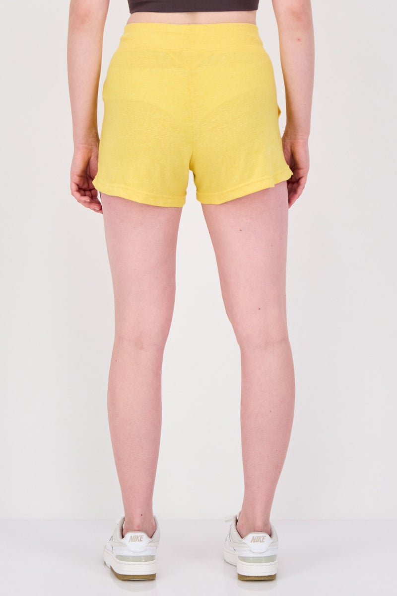 Nike Women Sportswear Fit Brand Logo Training Shorts, Yellow - Image 3