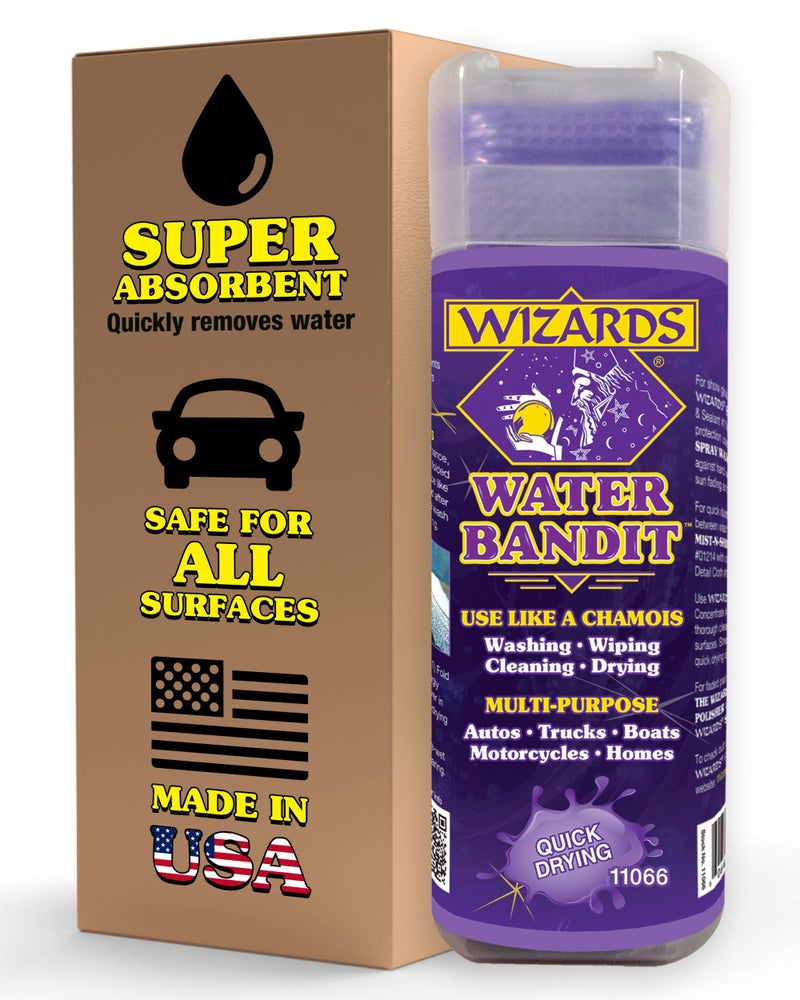 Wizards Water Bandit - Multi Purpose Synthetic Drying Chamois for Autos, Trucks, Boats, Motorcycles, and Homes - Machine Washable Car Drying Towel - King Sized Chamois Cloth For Car - 27 x17 Inches - Image 1