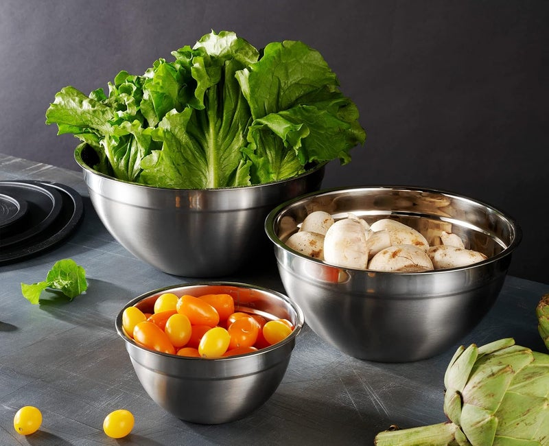 Table Concept Mixing Bowls with Lids Set, Stainless Steel Mixing Bowls with Airtight Lids, Nesting Mixing Bowl Set for Space Saving Storage, Ideal for Cooking, Baking, Prepping & Food Storage - Image 2