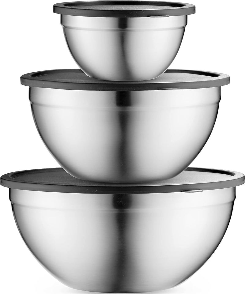 Table Concept Mixing Bowls with Lids Set, Stainless Steel Mixing Bowls with Airtight Lids, Nesting Mixing Bowl Set for Space Saving Storage, Ideal for Cooking, Baking, Prepping & Food Storage - Image 1
