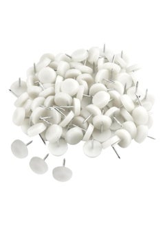 Duravel Duravel 300 Pcs Nail-in Furniture Sliders, 18mm Chair Leg Floor Protectors, Nylon Glides for Hardwood Floors, White  - Image 1