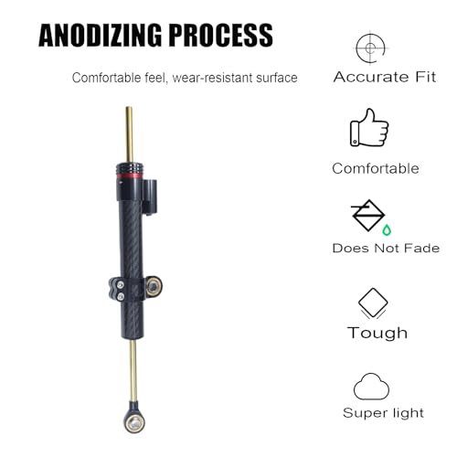 Adsspro Motorcycle Universal CNC Aluminum 13" Carbon Fiber Steering Damper Adjustable Damper Universal Steering Stabilizer For Sport Bike Street Bike Safety Control - Image 4