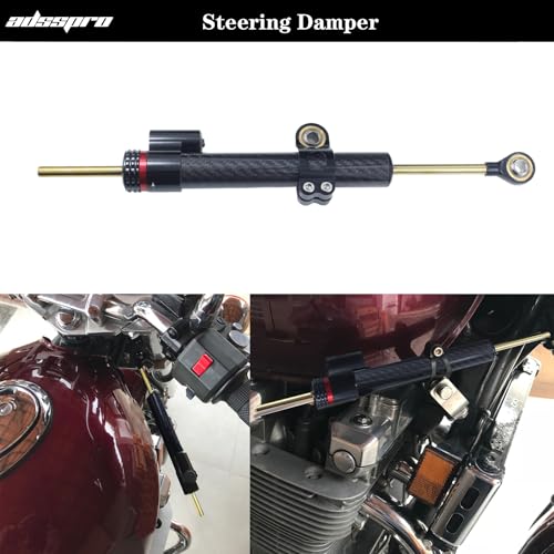 Adsspro Motorcycle Universal CNC Aluminum 13" Carbon Fiber Steering Damper Adjustable Damper Universal Steering Stabilizer For Sport Bike Street Bike Safety Control - Image 5