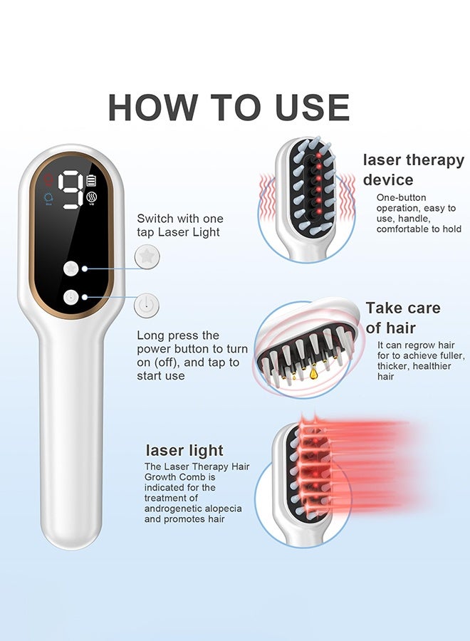 Arabest Hair Brush Scalp Oil Applicator Rechargeable Vibration Massage and Comb Follicle Massager for Hair Growth and Anti-Hair Loss - Image 3